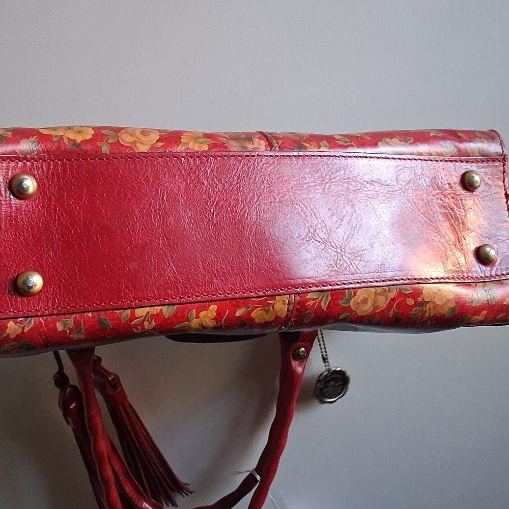 PATRICIA Nash Rienzo Satchel in Rosso Fiore red floral purse shoulder bag - Picture 7 of 16